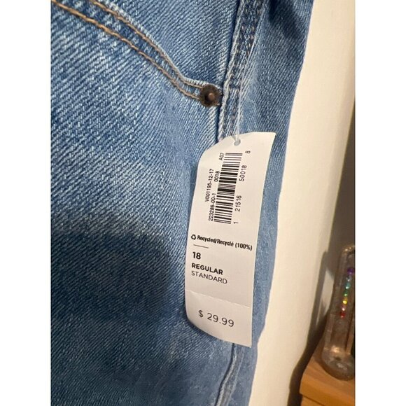 Old Navy Sz 18 A Line Mini Skirt Raw Hem NWT Medium Wash Beach Coastal - Picture 5 of 9